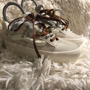 Vans Knu Stack Chunky Platform Sneakers White size 6 Women’s 4.5 Men Retro